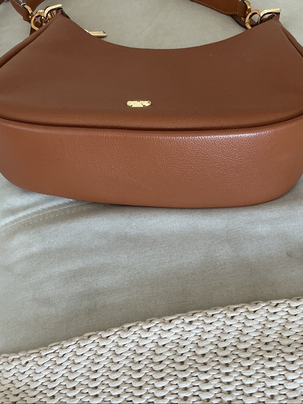 kate spade Chestnut Brown Pebbled Leather Shoulder Bag with Gold Hardware - Picture 4 of 7